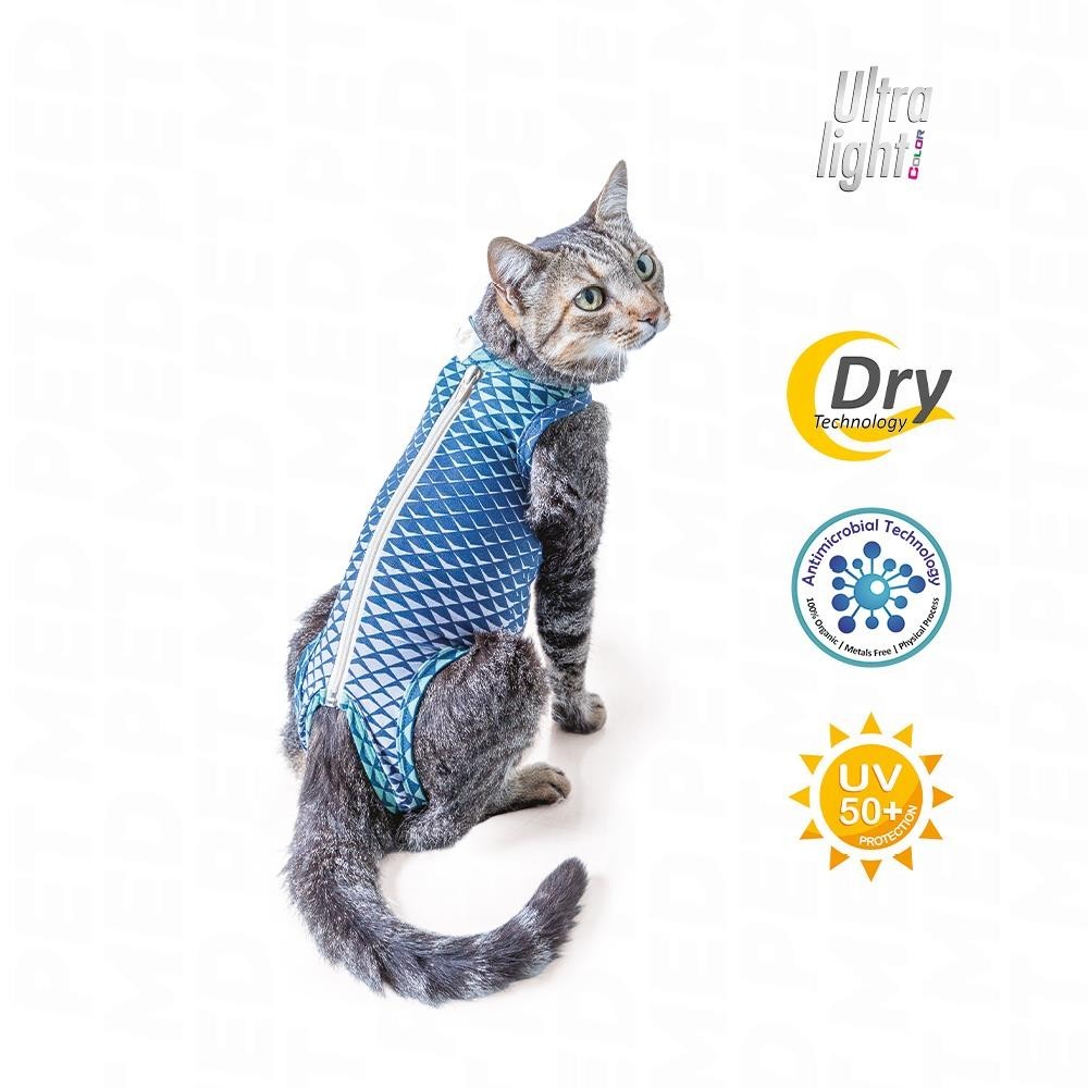 [0GURB] Roupa Protetora e Pós-Cirúrgica Ultralight para Gatos (0, ROSA BALL)