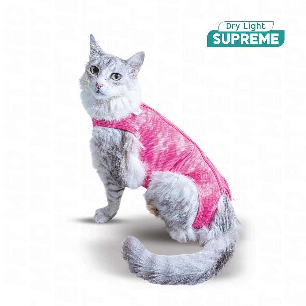 [0DLSGR] Roupa Protetora e Pós-Cirúrgica Abdominal para Gatos (0, ROSA)